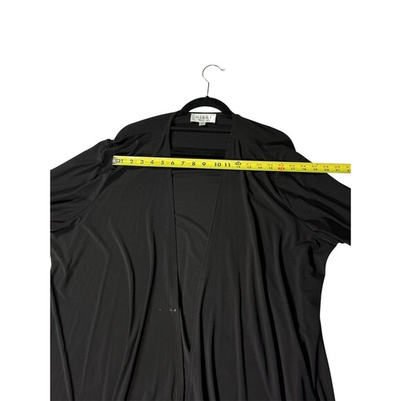 Nikki by Nikki Poulos Open Front Cardigan Stretch Long Sleeve Black Sz 3X - Picture 7 of 13